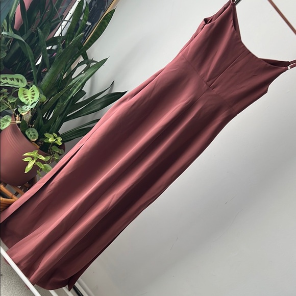 Revelry SKYE Chiffon Dress Rose Sleeveless Cowl Neck Maxi Dress 0 - Picture 6 of 8